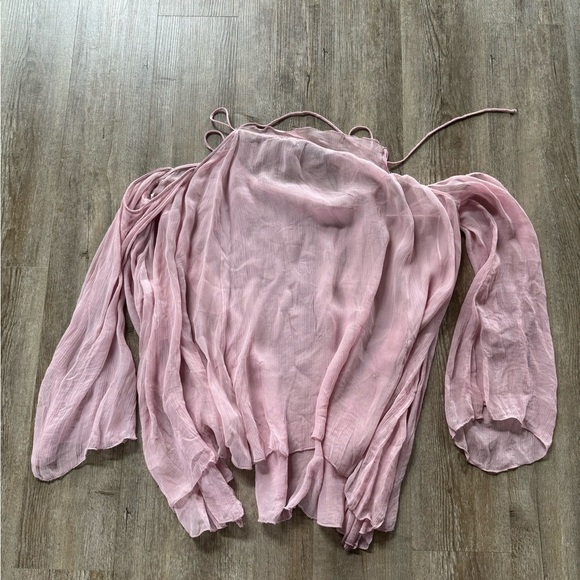 Zara Semi-Sheer Off the Shoulder Blouse - Picture 9 of 11